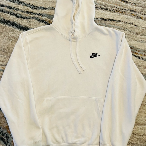 Nike Tops - Nike Women's White Hoodie with Black Logo